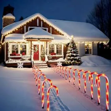 Candy Cane Lights for Festive Outdoor Decoration