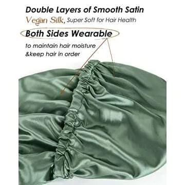 Long Satin Silk Hair Bonnet for Braids & Curls