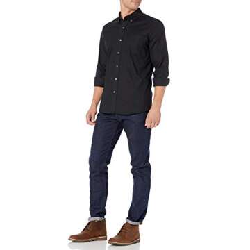 Goodthreads Men's Comfort Stretch Oxford Shirt, Black