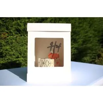 Olbaa Premium 10x10x14 White Square Boxes with Transparent Window - Wedding Cake Boxes - Sturdy & Tall Cake Containers - Multi-Layer Cake Carrier - Pack of 10