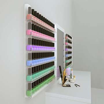 Acrylic Nail Polish Rack 120 Bottles Wall Organizer