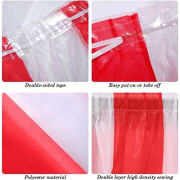 Vibrant Red and White Striped Table Skirts for Parties