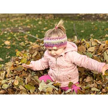 Funky Junque Kids babies Winter Headband: Ribbed Knit - Rose Mix