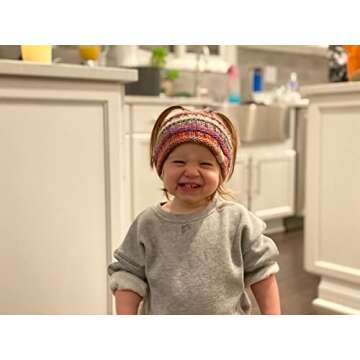 Funky Junque Kids babies Winter Headband: Ribbed Knit - Rose Mix