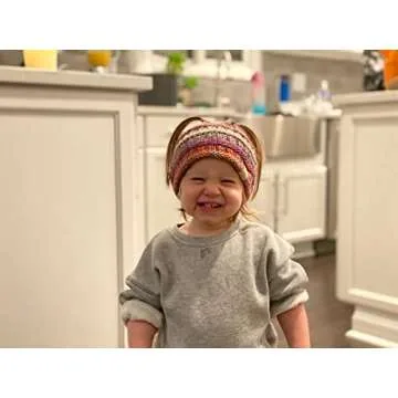 Funky Junque Kids babies Winter Headband: Ribbed Knit - Rose Mix