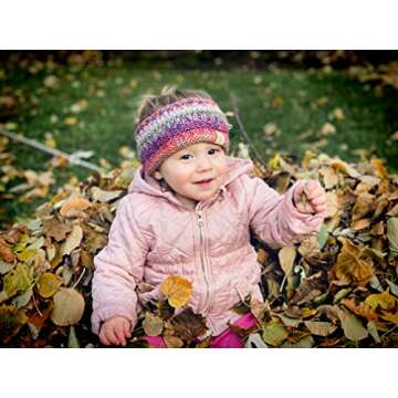 Funky Junque Kids babies Winter Headband: Ribbed Knit - Rose Mix