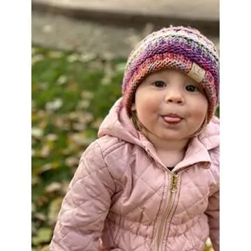 Funky Junque Kids babies Winter Headband: Ribbed Knit - Rose Mix