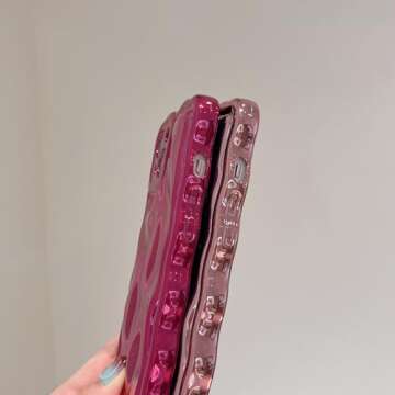 FABSPARK Case for iPhone 14 Pro Max,3D Meteorite Bubble Pattern Electroplate Plating Glitter Curly Wavy Frame Glossy Case,Soft TPU Shockproof for iPhone 14 Pro Max 6.7 Inch,Black