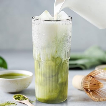 Bandesun 24oz All Glass Tumbler with Lids and Straws