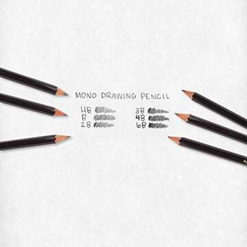 Tombow 51509 MONO Drawing Pencil, HB, Graphite 12-Pack