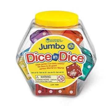 Learning Resources Jumbo Dice in Dice, Dice, Jumbo Dice, Math Dice, Ages 3+, Set of 12