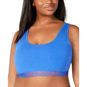 Calvin Klein Women's Plus Size Statement 1981 Reversible Unlined Bralette, Stellar, 3X