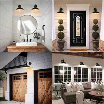 SHINE HAI Gooseneck Wall Sconces Lighting, Vintage Industrial Indoor Light Fixture, Wall Mount Lamp Fixtures for Farmhouse, Bedroom, Bathroom Vanity, Living Room, Kitchen, Porch (2-Pack)