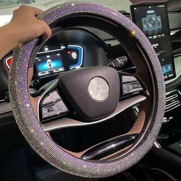 Stylish Bling Steering Wheel Cover for Women and Girls