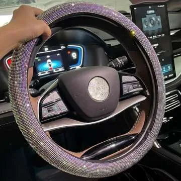 Stylish Bling Steering Wheel Cover for Women and Girls