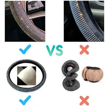 Stylish Bling Steering Wheel Cover for Women and Girls