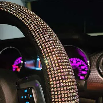 Stylish Bling Steering Wheel Cover for Women and Girls
