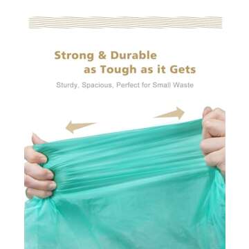 AYOTEE Compostable Trash Bags 4 Gallon Drawstring Trash Bags,100 Counts Ultra Strong Unscented Garbage Bags Small Trash Bags Waste Basket Liners for Bathroom, Kitchen, Car, Pet