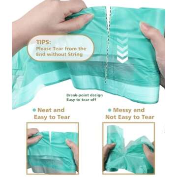 AYOTEE Compostable Trash Bags 4 Gallon Drawstring Trash Bags,100 Counts Ultra Strong Unscented Garbage Bags Small Trash Bags Waste Basket Liners for Bathroom, Kitchen, Car, Pet