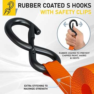 AUGO Heavy Duty Ratchet Straps - Secure Your Cargo Now