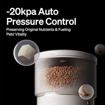 PETLIBRO Vacuum-Sealed Automatic Cat Feeders, 8L/34Cups Automatic Dog Feeder with 5G Wi-Fi, Automati...