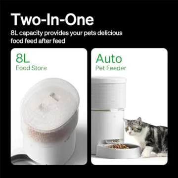 PETLIBRO Vacuum-Sealed Automatic Cat Feeders, 8L/34Cups Automatic Dog Feeder with 5G Wi-Fi, Automatic Cat Food Dispenser for Airtight Storage, Space Pet Feeder with 187mm Large Food Tray for Cat & Dog