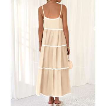 Stylish Boho Summer Dress with Spaghetti Straps and Pockets