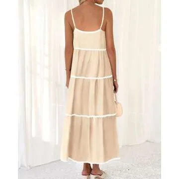 Stylish Boho Summer Dress with Spaghetti Straps and Pockets