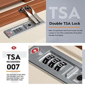 Joyway Luggage Carry On 20inch Lightweight Polypropylene Carrying Case with TSA Lock, Rigid Suitcases Sets with Swivel Wheels,14inch Cosmetic Bag and 7inch Toiletry White