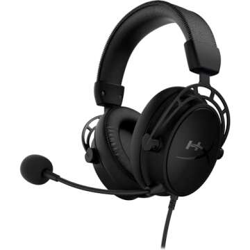 HyperX Cloud Alpha S Gaming Headset - 7.1 Surround Sound, Dual Chamber Drivers, Durable Aluminum Frame, Detachable Cable Noise Cancellation Microphone for PC, PS5, PS4 Control Mixer Black (Renewed)