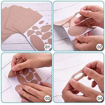 165 Pieces Moleskin for feet blisters Moleskin Tape Anti-wear Heels Stickers Blister Prevention Pads for Shoes Hiking 11 Shapes 15sets