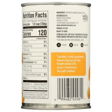 Organic Unsalted Garbanzo Beans - 365 by Whole Foods Market