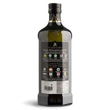Atlas 750 mL Organic Cold Press Extra Virgin Olive Oil with Polyphenol Rich from Morocco | Newly Har...