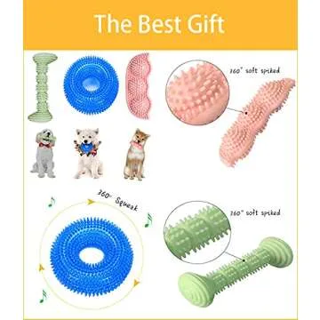 ENZZROA Dog Chew Toys for Puppy Teething, 3Pack 2-8 Months Puppies Teething Toys Soft & Durable Puppy Toys for Cleaning Teeth and Protects Oral Health Both Small Dogs & Medium Dog Suitable (3 Pack)