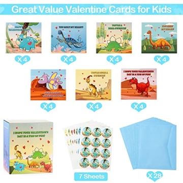 Dinosaur Valentines Cards for Kids with Punch-Out Puzzles