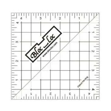 Bloc Loc Brand Half Square Acrylic Triangle Ruler, 4.5x4.5 Inches - Quilting Ruler for Sewing and Cr...