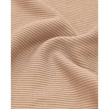 INLYRIC Women's Long Sleeve Crop Tops Crew Neck Ribbed Fitted Basic Fall Tops Tee Shirts Natural Large