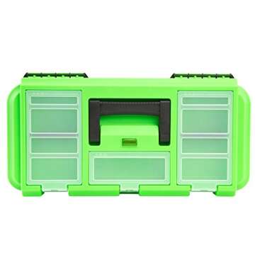 OEMTOOLS 22179 19 Inch Tool Box Set with Removable Tool Tray, Black and Green, 19 Inch Intermediate Tool Box Organizational System for Any Garage
