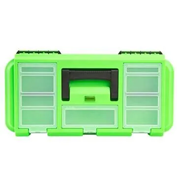 OEMTOOLS 22179 19 Inch Tool Box Set with Removable Tool Tray, Black and Green, 19 Inch Intermediate Tool Box Organizational System for Any Garage