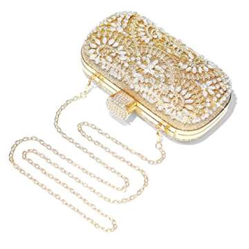Yokawe Crystal Clutch Bag for Weddings and Parties