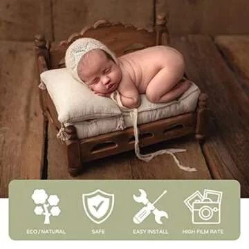 M&G House Newborn Photography Props Mattress Pillow Photography Accessories Baby Photoshoot Props Bed Mattress Bed Mat(Beige White)
