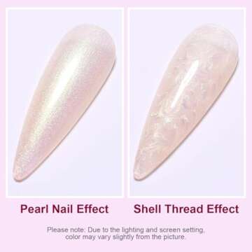 AIMEILI Hema Free Pearl Gel Nail Polish, Shimmer Mermaid Nail Gel Soak Off U V Gel Polish - (168) 10ml
