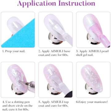 AIMEILI Hema Free Pearl Gel Nail Polish, Shimmer Mermaid Nail Gel Soak Off U V Gel Polish - (168) 10ml