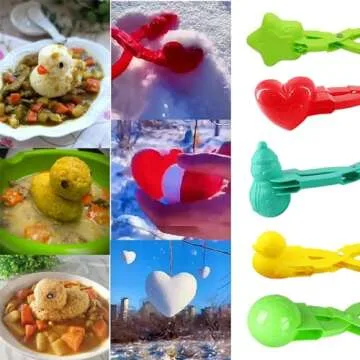 Duck Rice Mold,Rice Duck Mold,3D Rice Shaper Mold Duck, Duck Snowball Maker,Duck Mold DIY Sushi Molds,Animal Shapes Sushi Mold,Snowball Maker Toys,Children Snow Ball Fights (L-MIX, 5PCS)