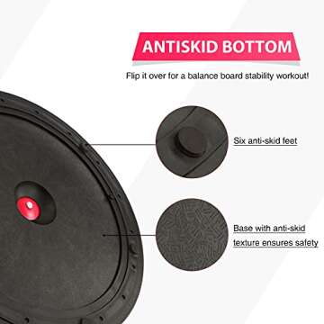 ZELUS Balance Ball Trainer with Resistance Bands and Foot Pump, Inflatable Yoga Ball for Home Gym Workouts, 23 Inch Exercise Half Ball for Balance Training Core Strength Fitness More, 330lb Cap