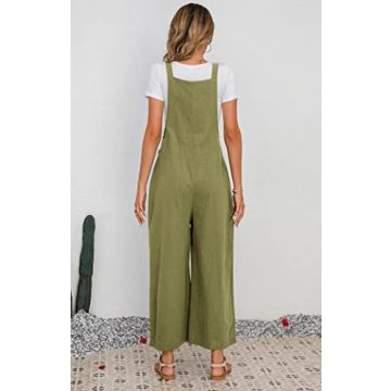 Chouyatou Summer Wide Leg Linen Overalls for Women