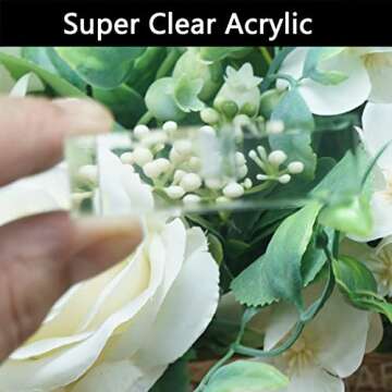 20 Pack Acrylic Sign Holders, Clear Acrylic Sign Stand,Acrylic Table Number Holder for Wedding Table Number/Sign/Car