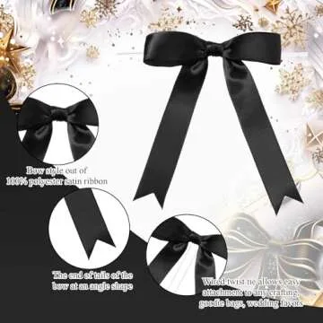 Elegant Black Twist Tie Bows for Gift Wrapping