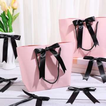 Elegant Black Twist Tie Bows for Gift Wrapping