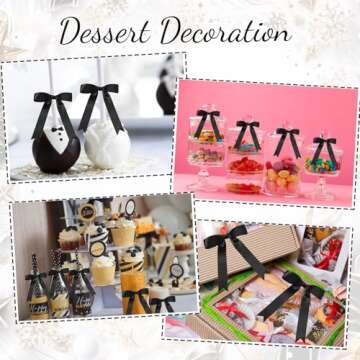 Elegant Black Twist Tie Bows for Gift Wrapping